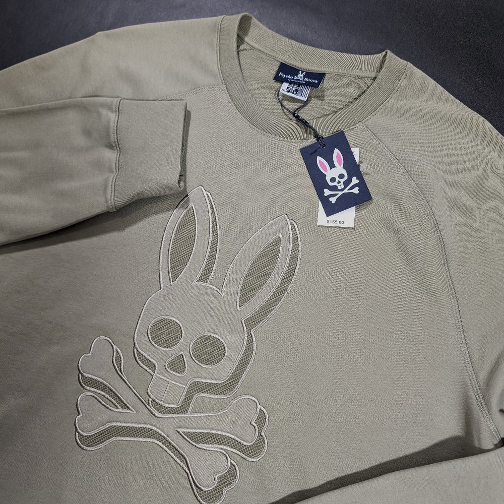 $155 Psycho Bunny Men`s Copa Embroidered Bunny Sweatshirt Size 2XL - Picture 2 of 7